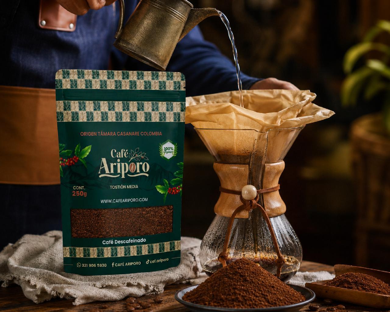 Café Descafeinado 250g — café artesanal de Yopal, Casanare